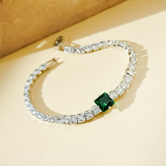 Green and Red stone zircon bracelet